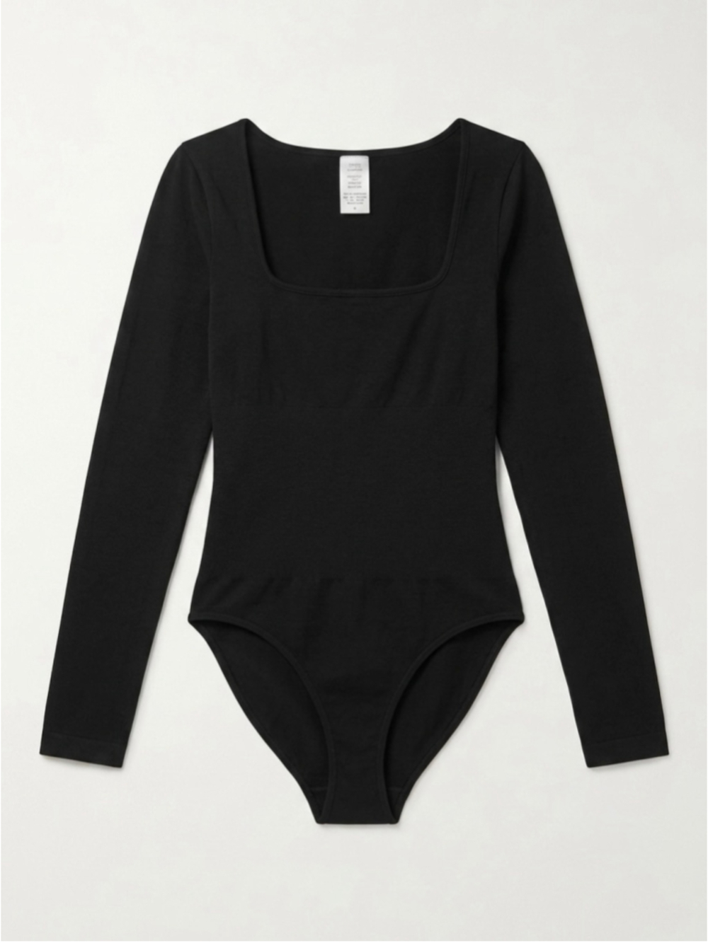 Women's Unbranded Black Square Neck Long Sleeve Bodysuit Size S